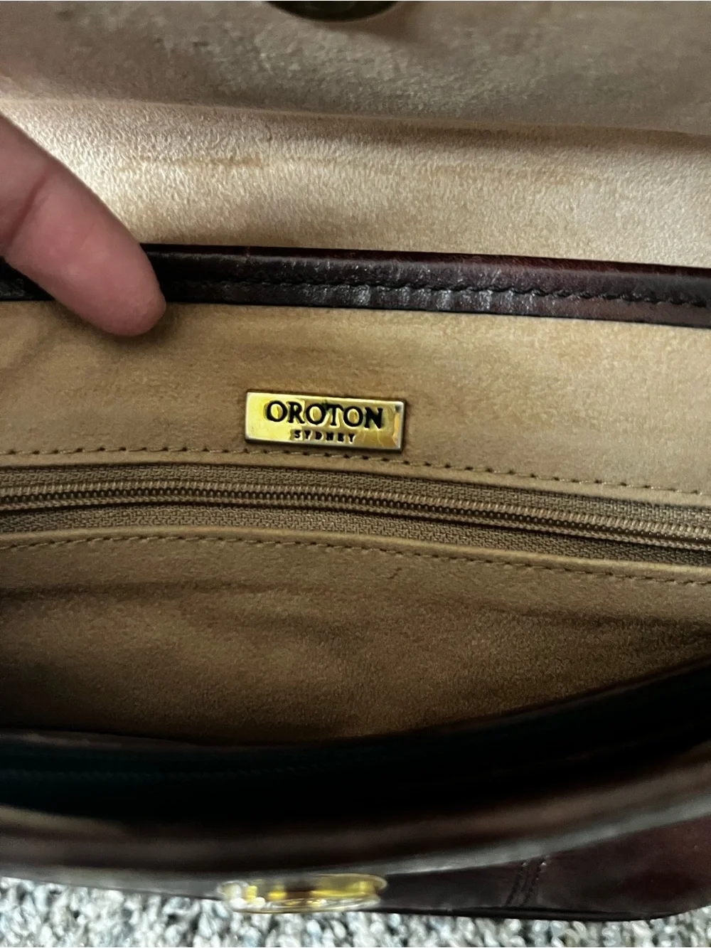 Oroton women’s Leather Crossbody Bag in Deep Burgundy